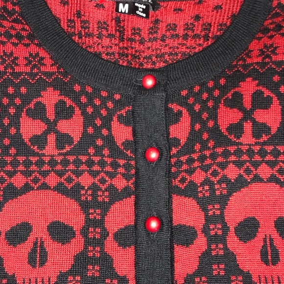 Hell Bunny Skull Button Down Cardigan - Picture 5 of 13